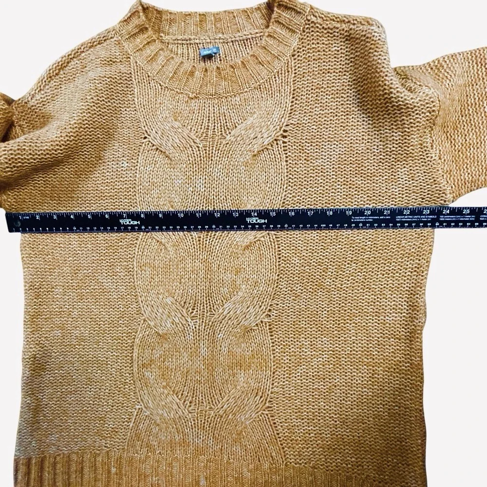 Aerie‎ Sweater Womens Rust Orange S Wool Blend Oversized Cable Knit Lightweight
